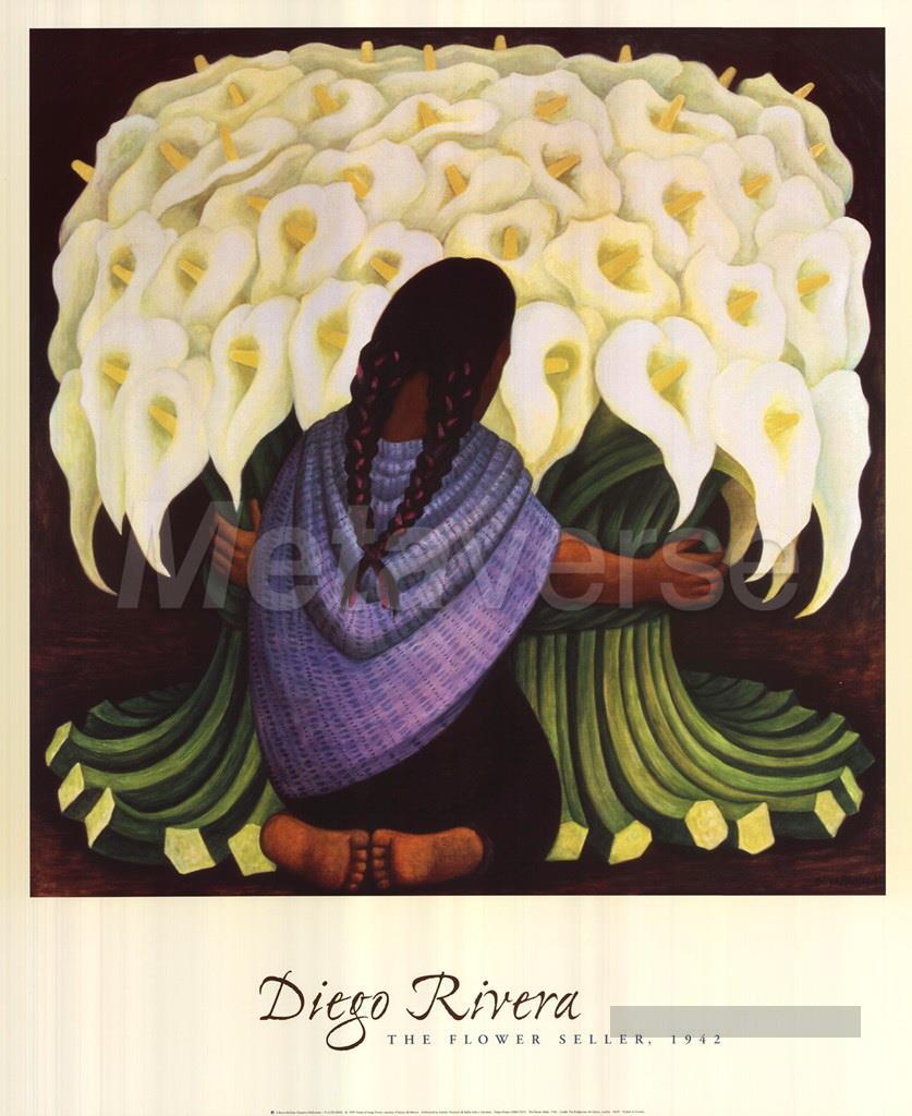 Le vendeur de fleurs 1942 Diego Rivera Peintures à l'huile